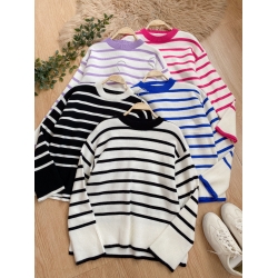 Zen Knit Stripe Top - Black / Purple / Blue / White / Pink